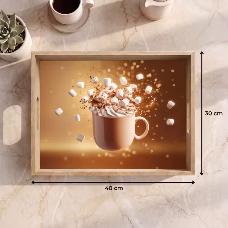 Chocomelk - Drinken - Warm - Bruin Dienblad Rechthoek middel -USP_Formaat