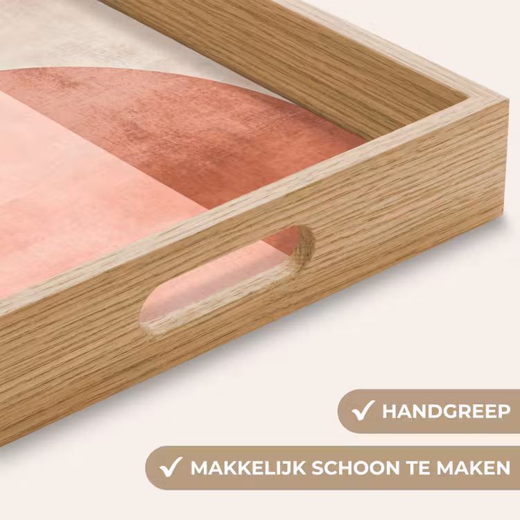 Cirkel - Abstract - Roze Dienblad Rechthoek middel -USP_HandgreepNL