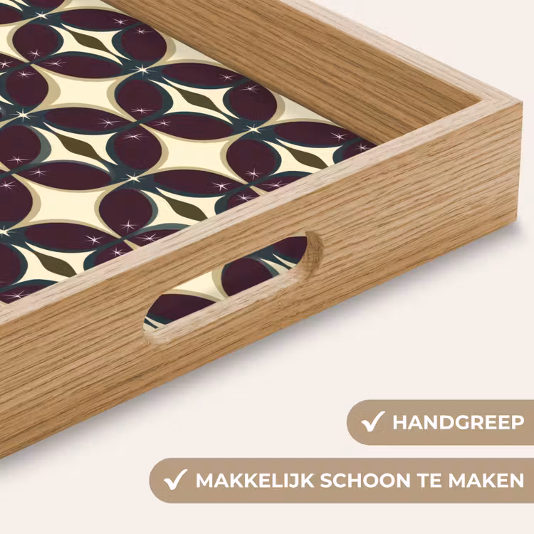 Cirkel - Retro - Kleurrijk Dienblad Rechthoek middel 911 -USP_HandgreepNL