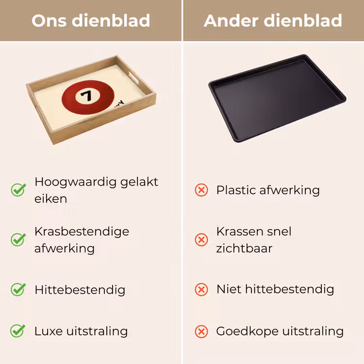 Cirkel - Zeven - Lucky - Rood Dienblad Rechthoek middel -USP_VergelijkingNL