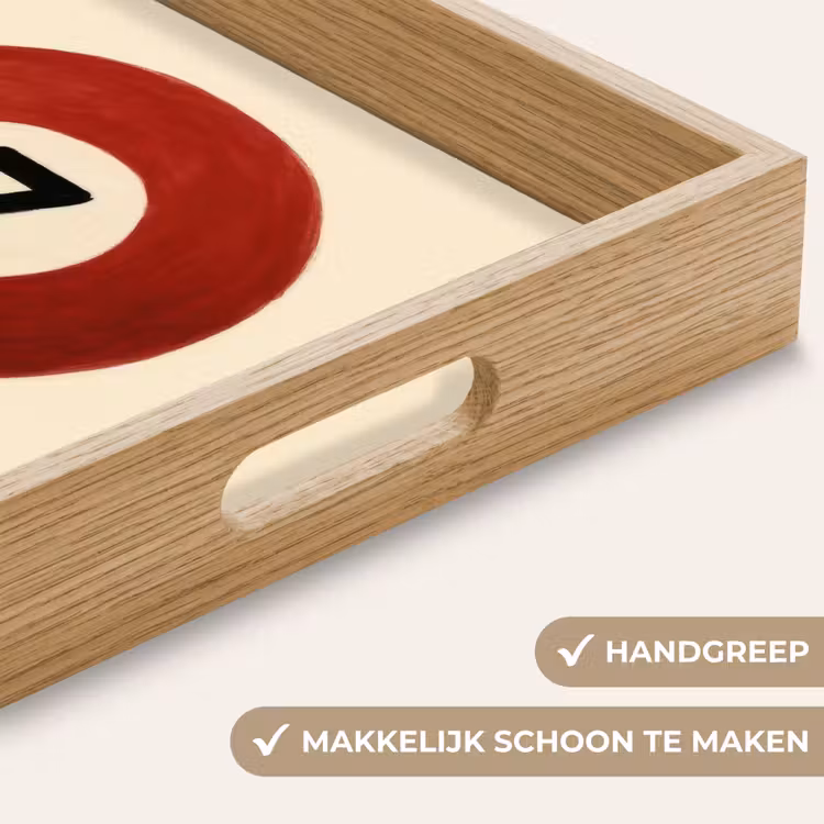 Cirkel - Zeven - Lucky - Rood Dienblad Rechthoek middel -USP_HandgreepNL