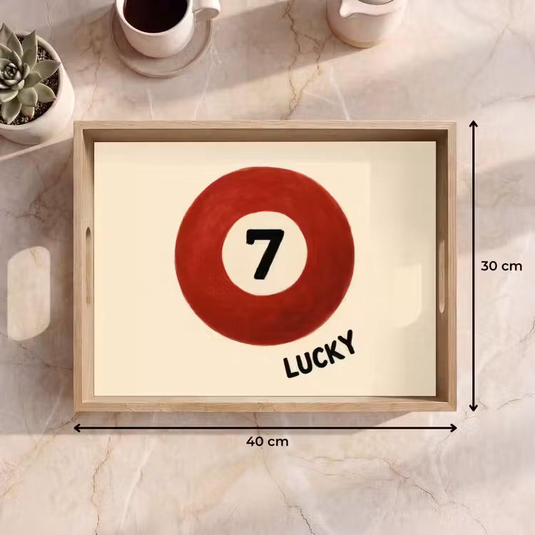 Cirkel - Zeven - Lucky - Rood Dienblad Rechthoek middel -USP_Formaat