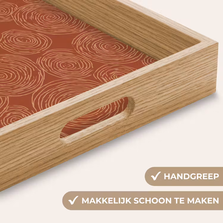 Cirkels - Abstract - Artistiek - Terracotta Dienblad Rechthoek middel 911 -USP_HandgreepNL