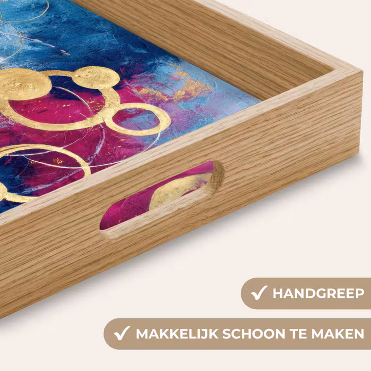 Cirkels - Goud - Abstract Dienblad Rechthoek middel -USP_HandgreepNL