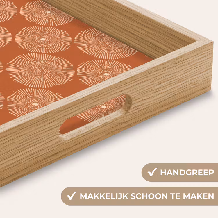 Cirkels - Grafisch - Patroon - Terracotta Dienblad Rechthoek middel 911 -USP_HandgreepNL