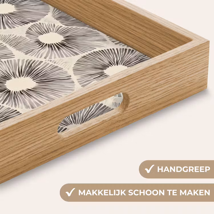 Cirkels - Patroon - Zwart Dienblad Rechthoek middel 911 -USP_HandgreepNL