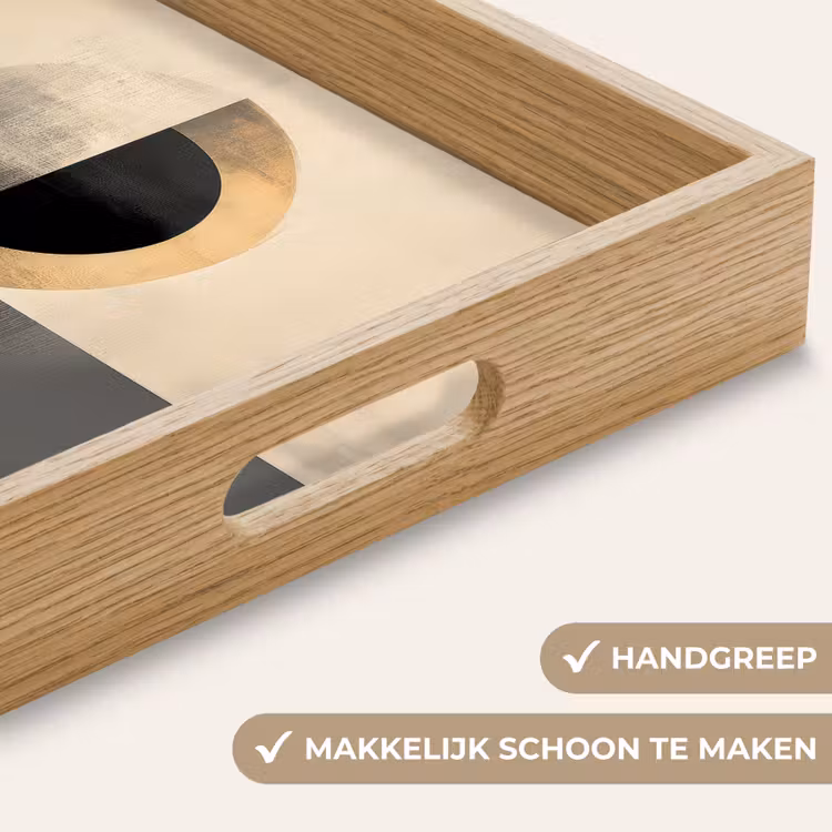 Cirkels - Schaduw - Abstract Dienblad Rechthoek middel -USP_HandgreepNL