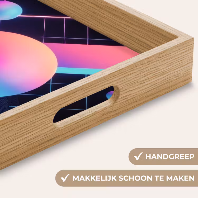 Cirkels - Vlakken - Abstract - Blauw Dienblad Rechthoek middel -USP_HandgreepNL