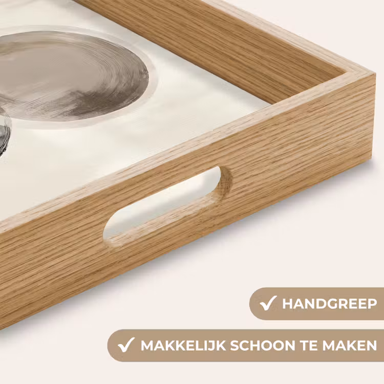 Cirkels - Vorm - Beige - Abstract Dienblad Rechthoek middel -USP_HandgreepNL