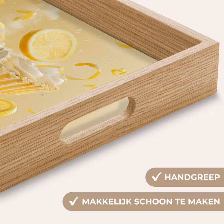 Citroen - Taart - Eten - Geel Dienblad Rechthoek middel -USP_HandgreepNL