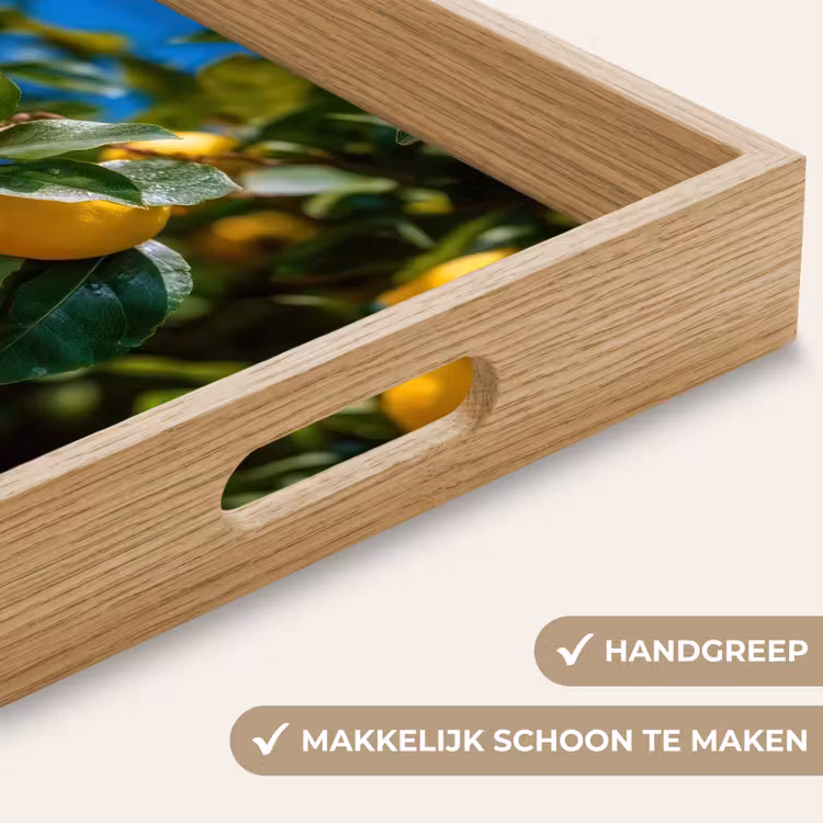 Citroenen - Bladeren - Blauwe lucht Dienblad Rechthoek middel -USP_HandgreepNL