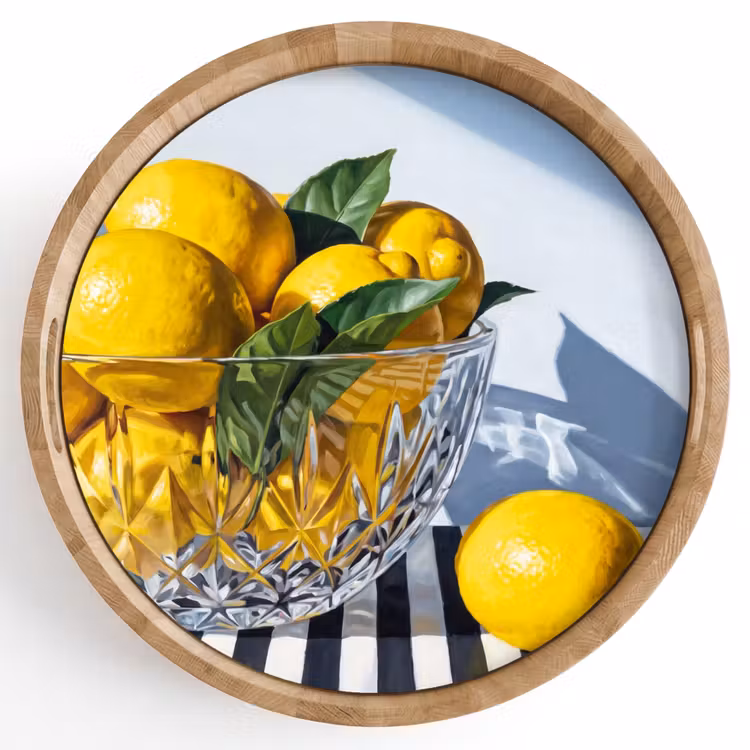Dienblad - Citroenen - Fruit - Geel - Citroenen - Fruit - Geel Dienblad Rond middel