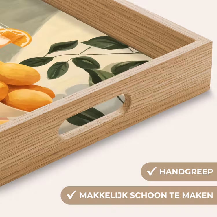 Citroenen - Glas - Tafelkleed - Geblokt Dienblad Rechthoek middel -USP_HandgreepNL