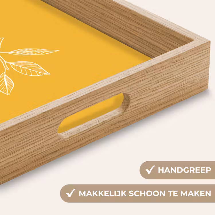 Citroenen - Illustratie - Minimalistisch - Geel Dienblad Rechthoek middel -USP_HandgreepNL