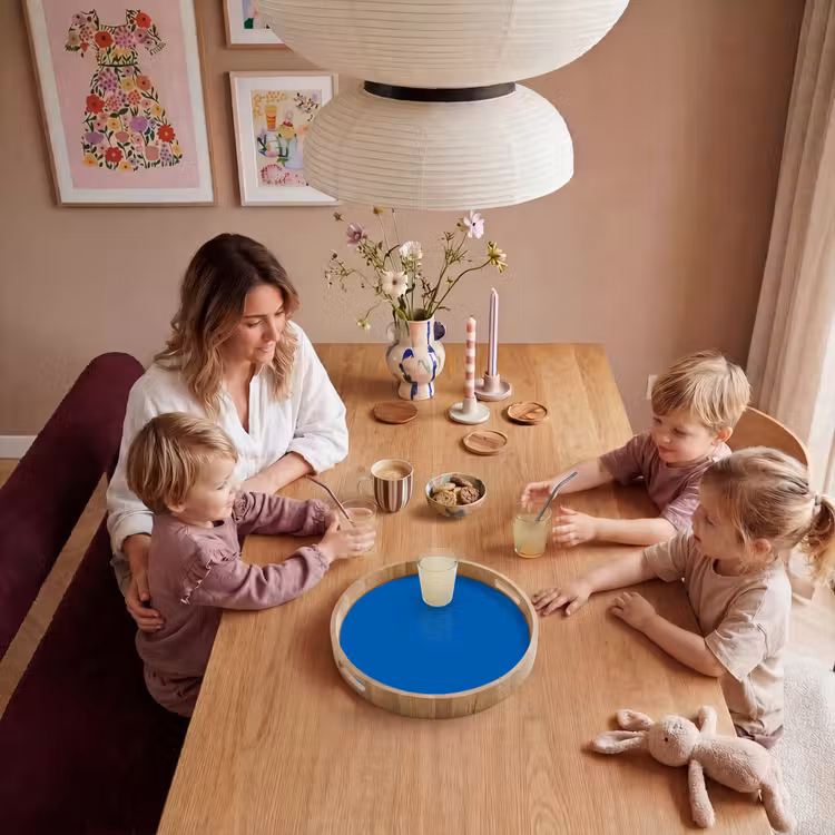Classic - Azure - Blauw Dienblad Rond middel 914 -sfeer4