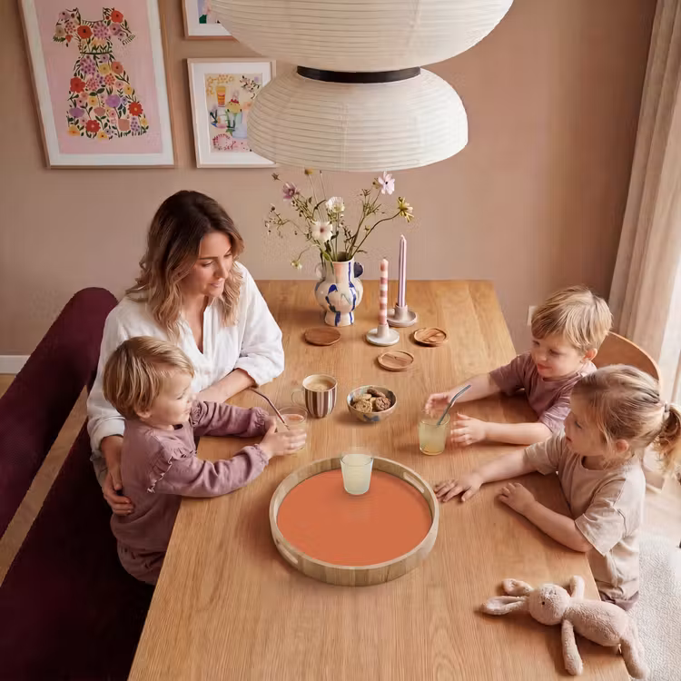 Classic - Terracotta - Oranje Dienblad Rond middel 914 -sfeer4