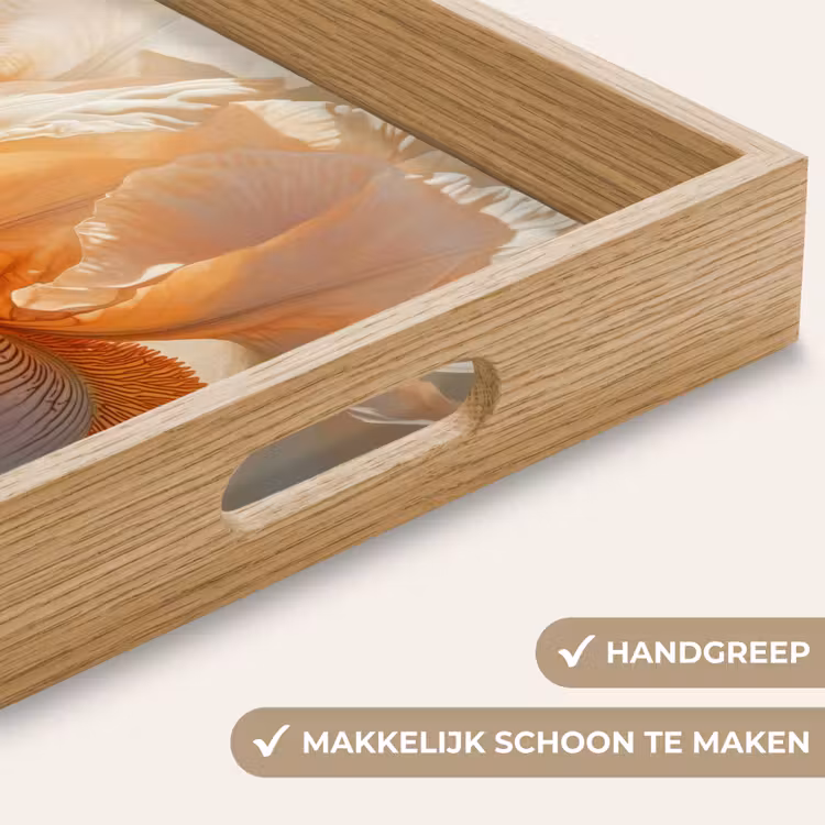 Close up - Oranje - Iris Dienblad Rechthoek middel -USP_HandgreepNL