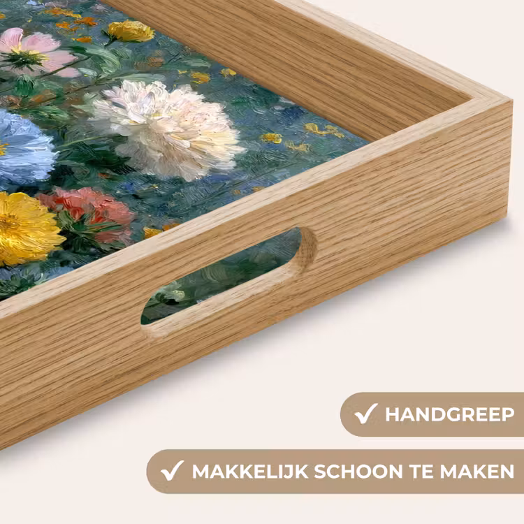 Close-up - Veld - Bloemen - Kleurrijk Dienblad Rechthoek middel -USP_HandgreepNL