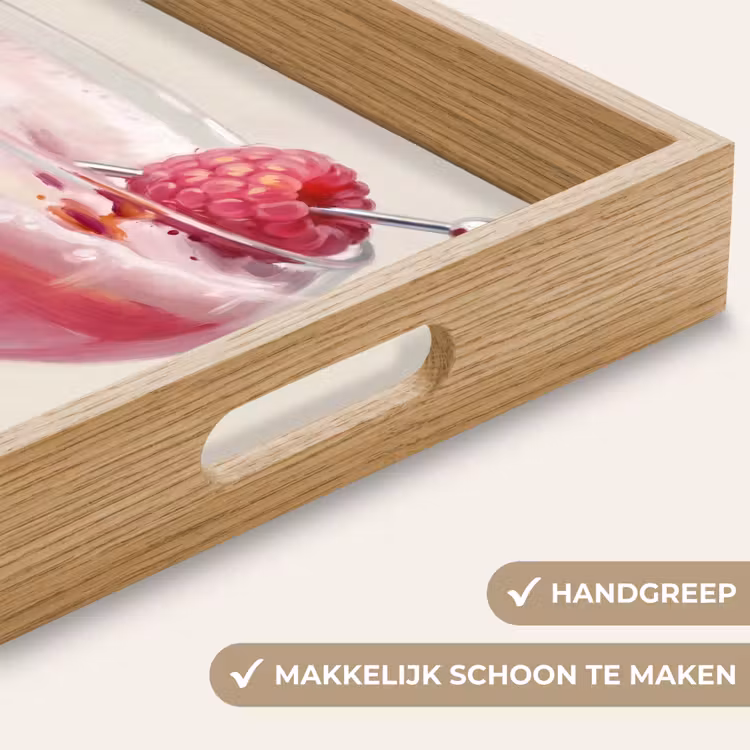 Cocktail - Framboos - Drank - Modern - Roze Dienblad Rechthoek middel -USP_HandgreepNL