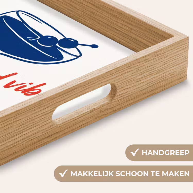 Cocktail - Glas - Illustratie - Blauw - Wit Dienblad Rechthoek middel -USP_HandgreepNL