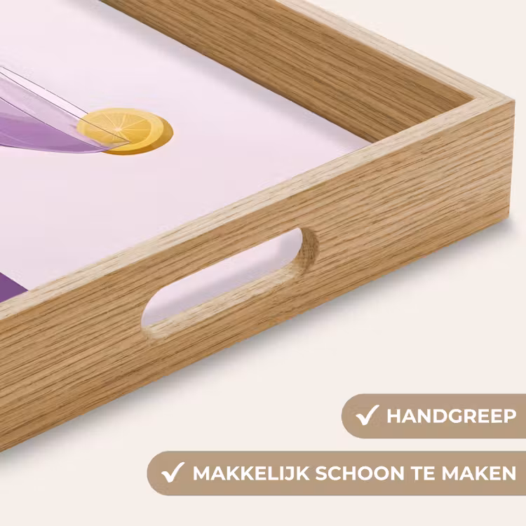 Cocktail - Paars - Minimalistisch - Citroen Dienblad Rechthoek middel -USP_HandgreepNL