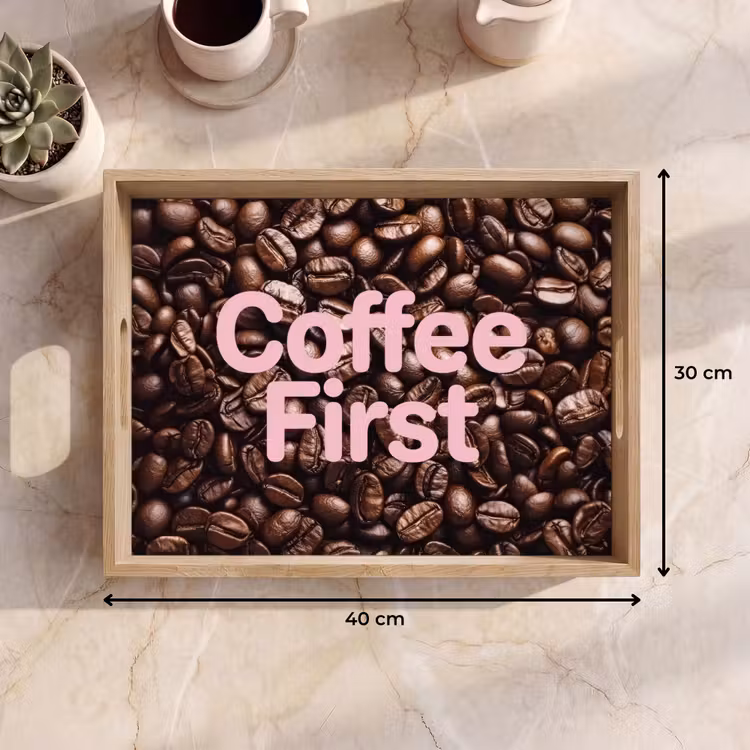 Coffee First - Koffiebonen - Roze Dienblad Rechthoek middel -USP_Formaat