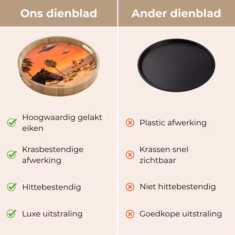 Dienblad - Cowboy - Paard - Woestijn - Cowboy - Paard - Woestijn Dienblad Rond middel