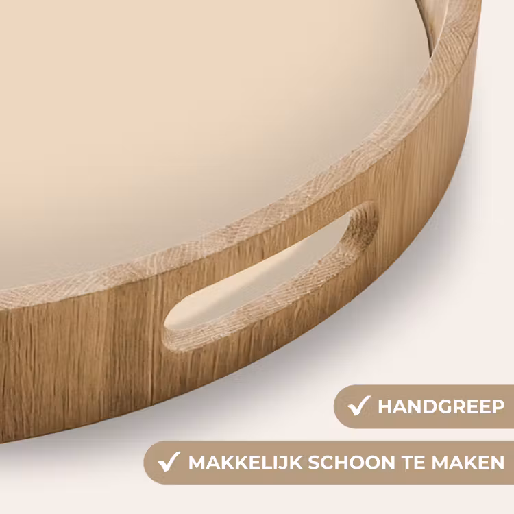 Cream - Nude - Neutraal Dienblad Rond middel 914 -USP_HandgreepNL