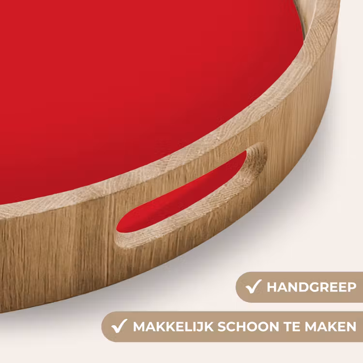 Crimson - Velvet - Rood Dienblad Rond middel 914 -USP_HandgreepNL