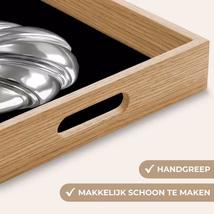 Croissant - Metaal - Zilver Dienblad Rechthoek middel -USP_HandgreepNL