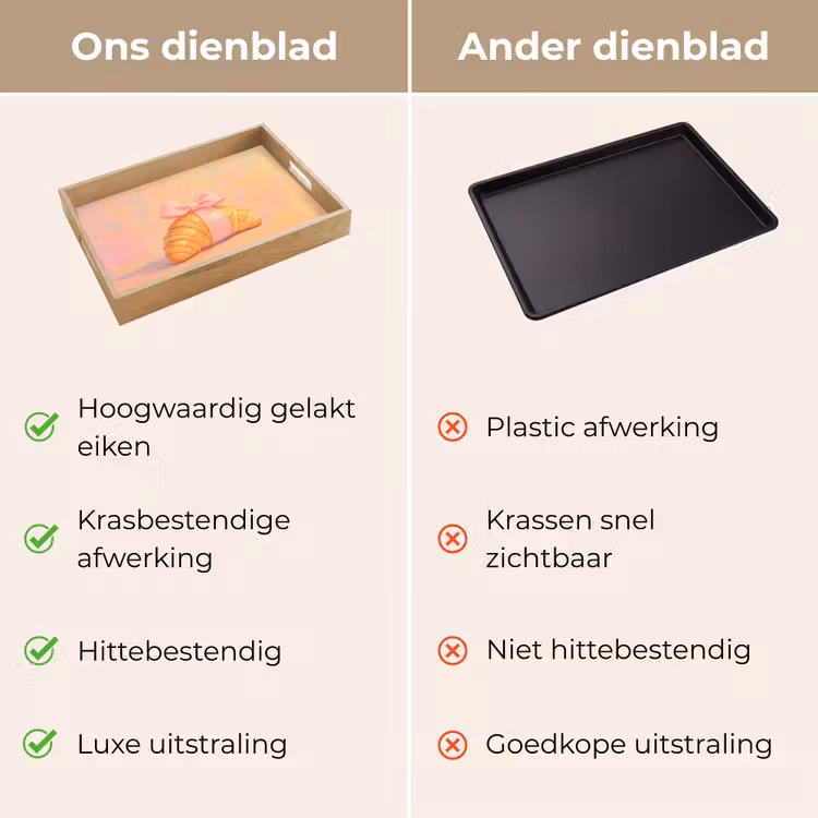Croissant - Strik - Roze Dienblad Rechthoek middel -USP_VergelijkingNL