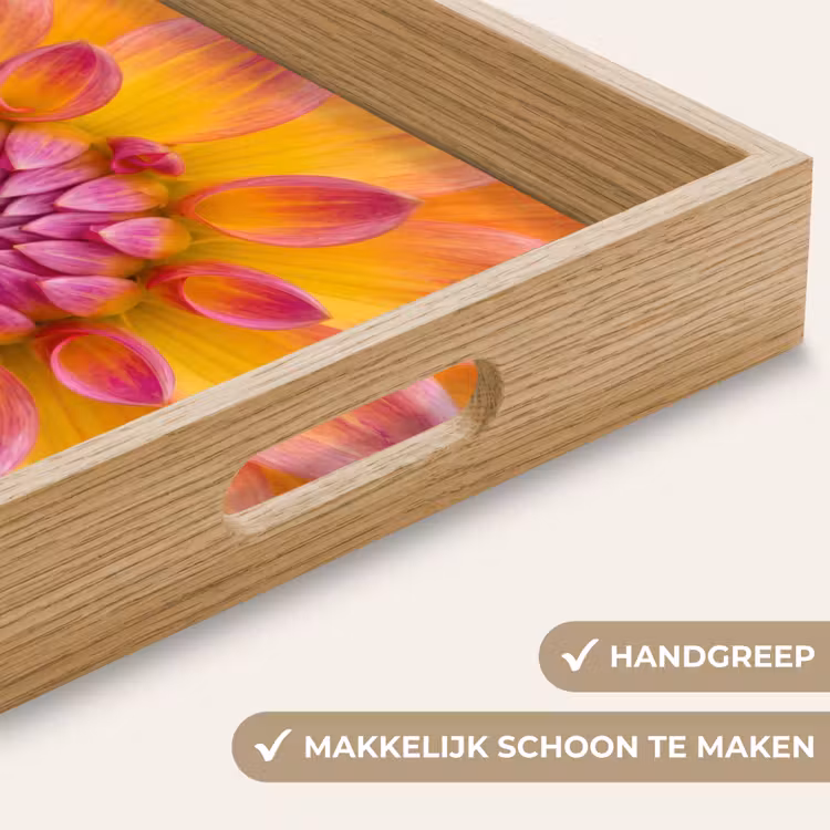 Dahlia - Bloem - Oranje Dienblad Rechthoek middel -USP_HandgreepNL