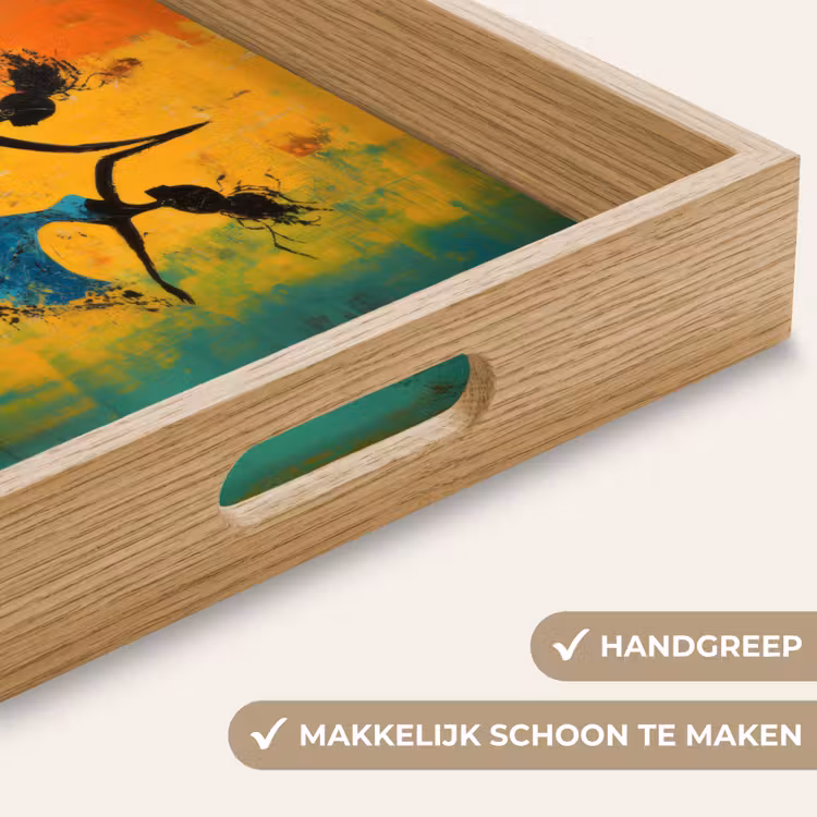 Dansen - Vrouwen - Verfstructuur Dienblad Rechthoek middel -USP_HandgreepNL