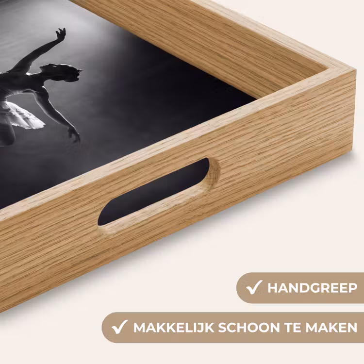 Danser - Podium - Zwart-wit - Kunst - Klassiek Dienblad Rechthoek middel -USP_HandgreepNL