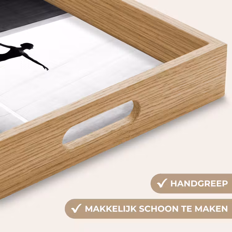 Danser - Silhouette - Kunst - Modern - Zwart-wit Dienblad Rechthoek middel -USP_HandgreepNL