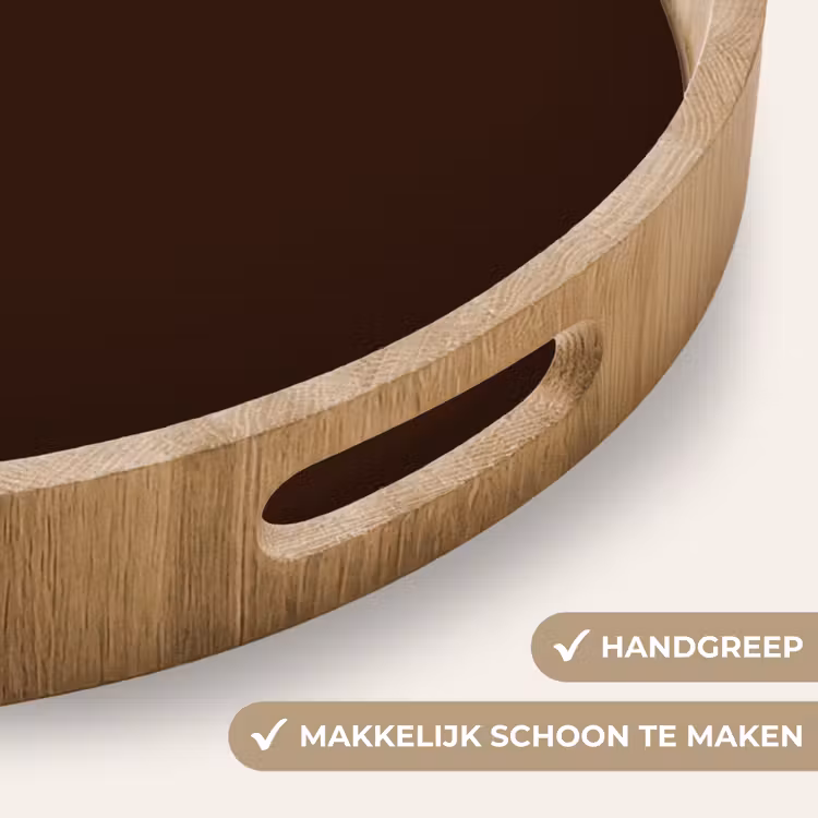 Dark - Chocolate - Bruin Dienblad Rond middel 914 -USP_HandgreepNL