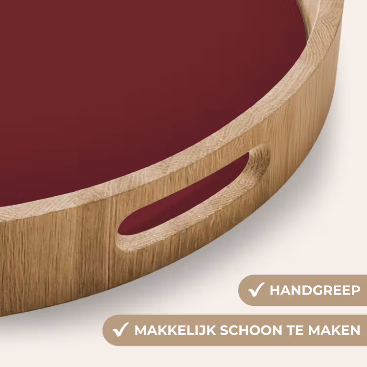 Dark - Garnet - Rood Dienblad Rond middel 914 -USP_HandgreepNL