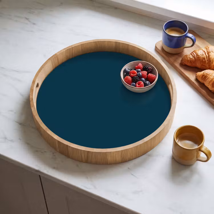 Dark - Indigo - Blauw Dienblad Rond middel 914 -sfeer2