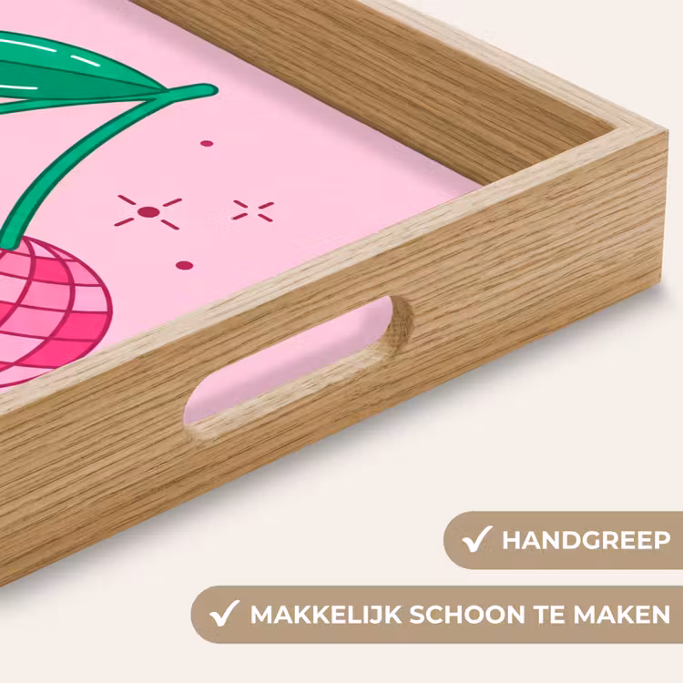 Decoratie - Disco-bal - Feest - Roze Dienblad Rechthoek middel -USP_HandgreepNL
