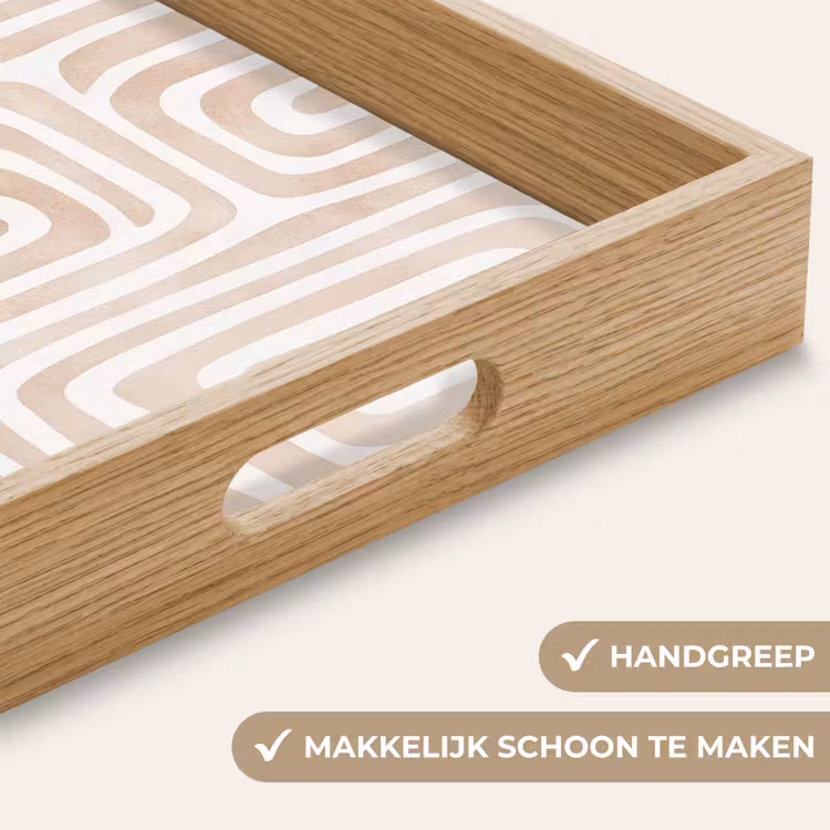 Decoratief - Labyrint - Beige Dienblad Rechthoek middel -USP_HandgreepNL