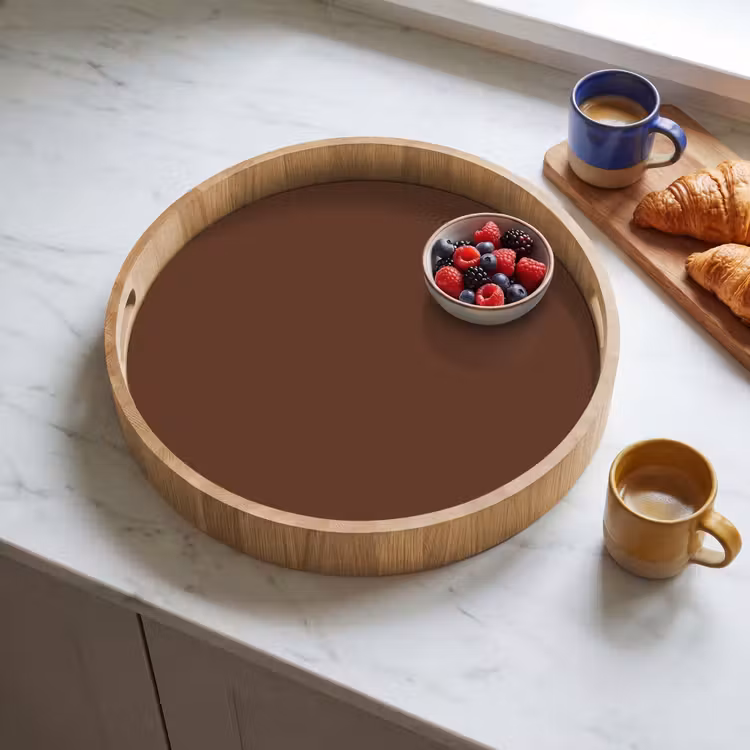 Deep - Clay - Brown - Bruin Dienblad Rond middel 914 -sfeer2