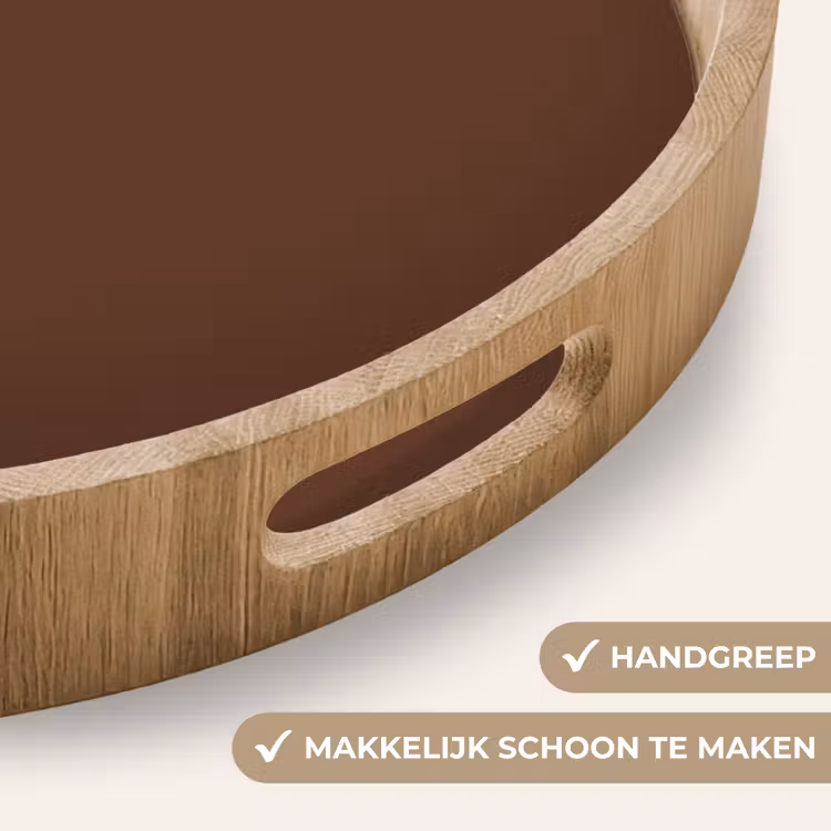 Deep - Clay - Brown - Bruin Dienblad Rond middel 914 -USP_HandgreepNL