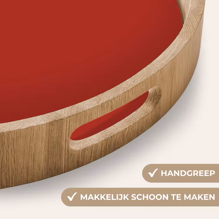 Deep - Crimson - Rood Dienblad Rond middel 914 -USP_HandgreepNL