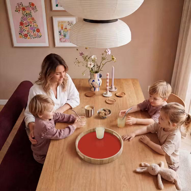 Deep - Crimson - Rood Dienblad Rond middel 914 -sfeer4