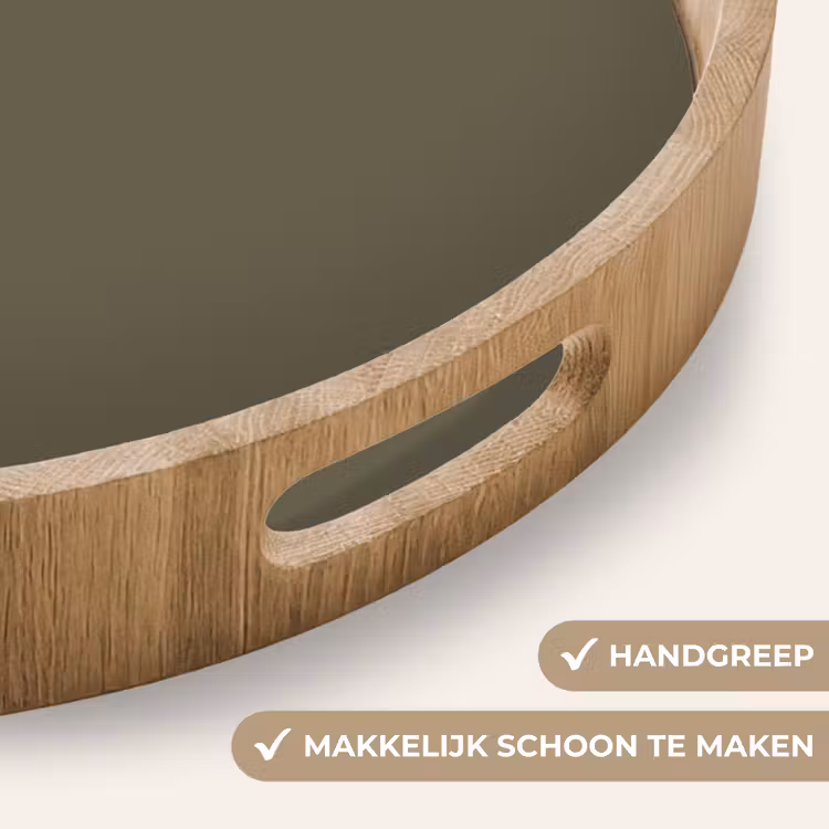 Deep - Khaki - Groen Dienblad Rond middel 914 -USP_HandgreepNL