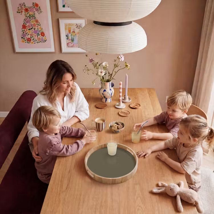 Deep - Khaki - Groen Dienblad Rond middel 914 -sfeer4