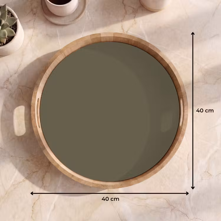 Deep - Khaki - Groen Dienblad Rond middel 914 -USP_Formaat