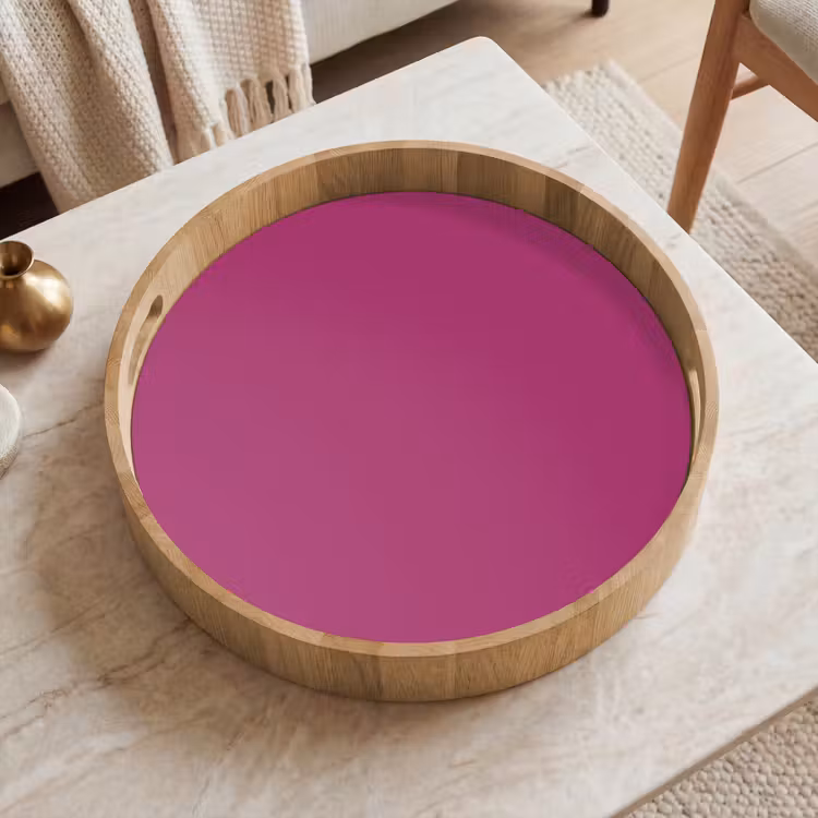 Deep - Magenta - Paars Dienblad Rond middel 914 -sfeer1
