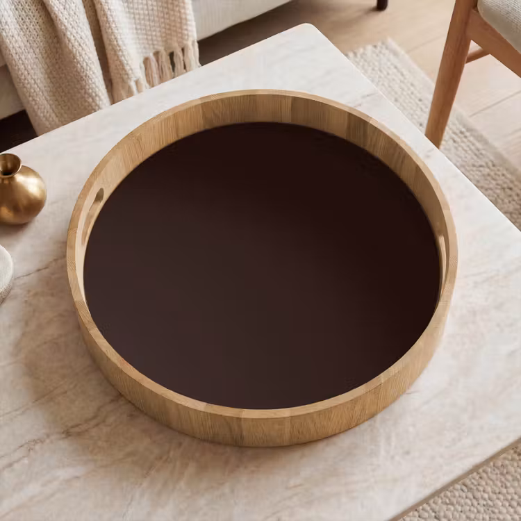 Deep - Obsidian - Bruin Dienblad Rond middel 914 -sfeer1