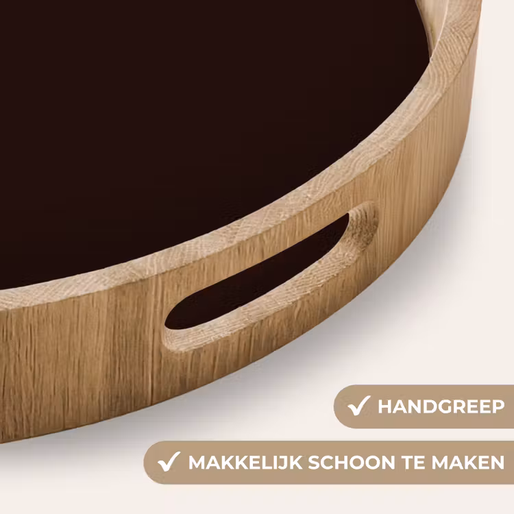 Deep - Obsidian - Bruin Dienblad Rond middel 914 -USP_HandgreepNL